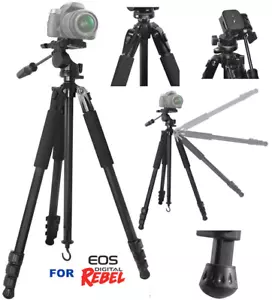  80" PROFESSIONAL TITANIUM ALLOY TRIPOD FOR CANON EOS REBEL T3 T3I T7 T5 T6 5D - Picture 1 of 8