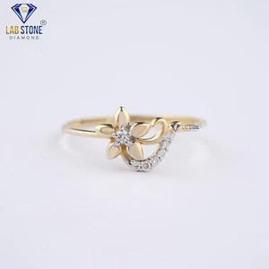 0.06 TDW Round Cut Natural Diamond White Gold Ring GH Color SI Clarity - Picture 1 of 3