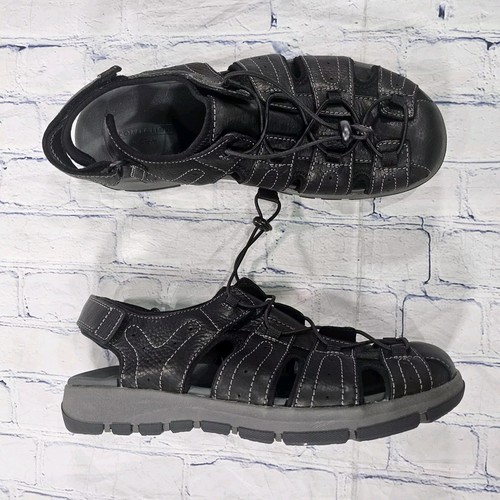 Sandali Clarks UOMO TAGLIA 13 Brixby Cove in pelle nera escursionismo pescatore 261 33891