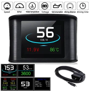 Car HUD Head Up Display OBDII Code Reader Over Speed RPM Alarm Data Stream Volt - Picture 1 of 18