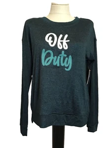 SECRET TREASURES SUPER SOFT KNIT DARK GREEN MIX MATCH Long Sleeve Top Sz M - Picture 1 of 9