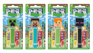 MINECRAFT PEZ DISPENSERS STEVE CREEPER ALEX ENDERMAN (SET OF 4) BRAND NEW! - Foto 1 di 2