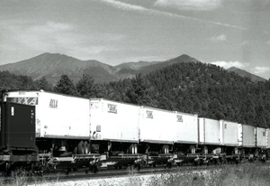 Piggy-Back Service From A Freight Train, Vintage 5x3.5  Train Photograph - Picture 1 of 1