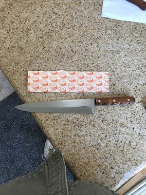 Case XX CAP 200-10" Stainless Kitchen Chef Knife w/Finger Grooved Wood Handles - Image 1 of 4