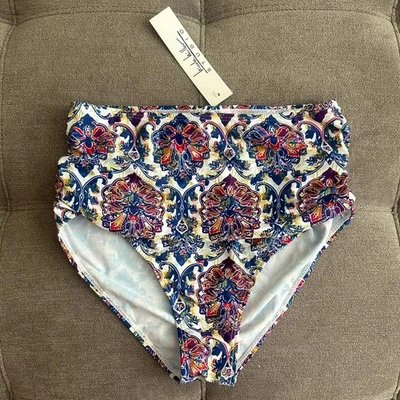 NWT Nicole Miller Paisley Bikini Swimsuit Bottoms - Image 1 of 4