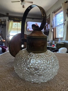 Vintage 1920s Copper and Bubble Glass Sconce Farmhouse Cottage Charm - Picture 1 of 13