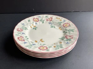 Churchill Briar Rose dinner Plates Pink Floral Swirl England Set of 4 Vtg - Picture 1 of 3