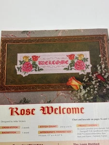 Páginas de revista Mike Vickery Rose Welcome contado patrón de punto de cruz - Imagen 1 de 3