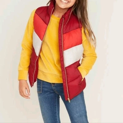 Old Navy Frost Free Color Blocked Quilted Puffer Vest Cassia Size XXL (16) Girls - Image 1 of 4