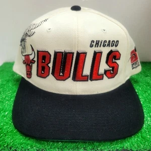 Vtg Chicago Bulls Hat Shadow Sports Specialties Snapback Spellout Cap 90s VNDS - Picture 1 of 7