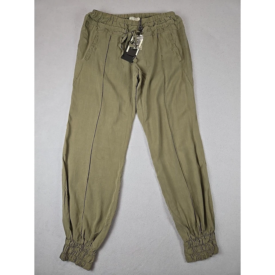 Pantalón de chándal GUESS para mujer PEQUEÑO 100 % SEDA de moda de lujo relajado elegante suave cargo Foto 1 de 4