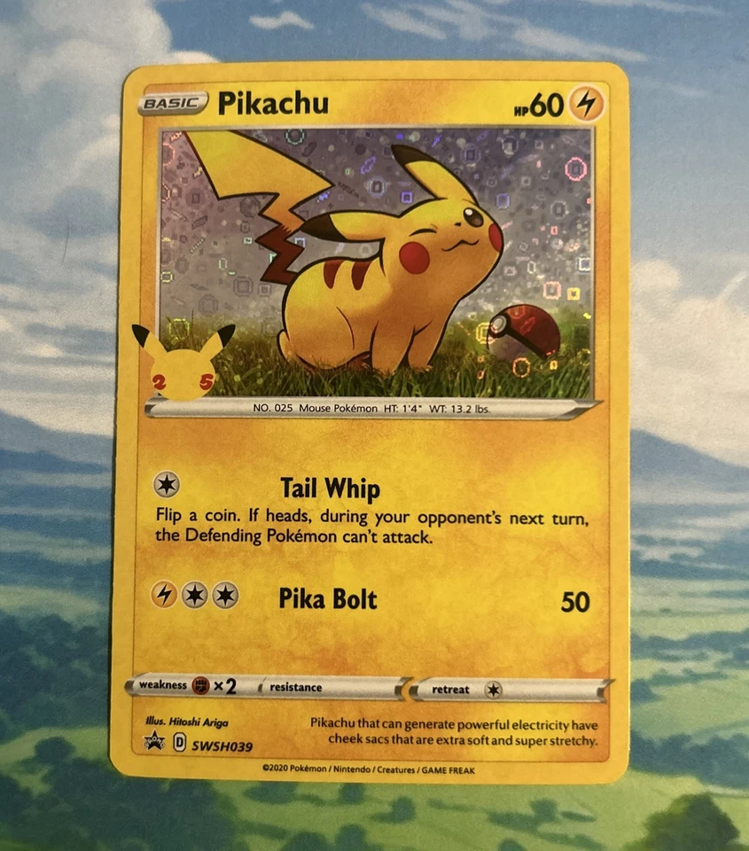 Pikachu SWSH039 Sword & Shield Black Star Promo Cards Pokemon Holo NM - Image 1 of 2