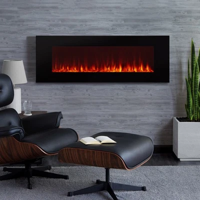 Real Flame 1330E 50"W DiNatale Wall-Mounted Electric Fireplace - Black - Image 1 of 4