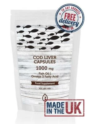 BRITVITS Cod Liver Oil 1000mg & Vitamin A & D3 Capsules Choose Packet Size