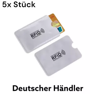 5x RFID Schutzhülle Blocker NFC Datenschutz EC Karte Kreditkarten Silber - Bild 1 von 1