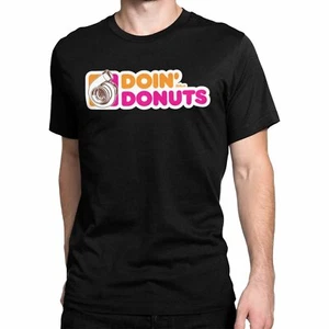 DOIN DONUTS TURBO T-Shirt Black S-3XL JDM Boost Mechanic Funny Snap On Racing - Picture 1 of 4