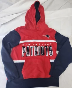 NFL TEAM APPAREL NEW ENGLAND PATRIOTS HOODIE MENS LARGE FRONT PRINT POCKETS - Picture 1 of 4
