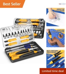 Versatile Craft Knife Set - 22 Exacto Blades & Ergonomic Handles for Artists - Picture 1 of 8