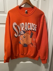 Gildan Syracuse Orangemen Crew Neck Sweatshirt Mens Medium Otto The Orange Retro - Bild 1 von 17