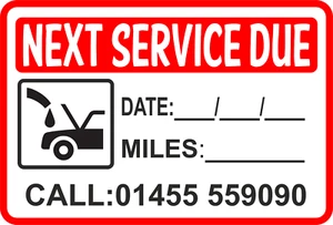 Service Reminder Sticker Personalized With YOUR Number Garage Sticker QTY 100 - Picture 1 of 1