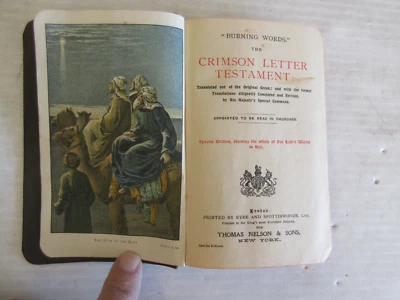 "BURNING WORDS" THE CRIMSON LETTER TESTAMENT 1865 - Image 1 of 4