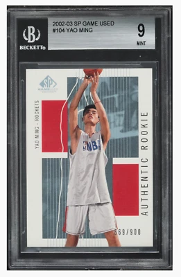 YAO MING 2002 SP Game Used #104 Rookie RC /900 BGS 9 MINT - Image 1 of 2