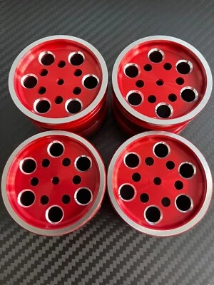 Tamiya  Super Hot Shot Super Sabre Big Wig Boomerang Alloy wheels set Red B type - Image 1 of 3