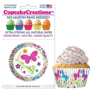 Cupcake Baking Cups Butterflies 2" XStrong Spring All Natural Paper Made in USA - Picture 1 of 2
