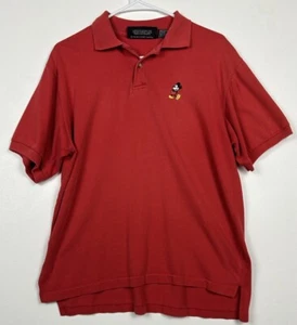 Disney's Originals Red Polo Embroidered Mickey Mouse Vintage 100% Cotton - Picture 1 of 7