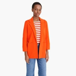 J.Crew Orange Duster Coat Coatigan MEDIUM VGUC - Picture 1 of 7