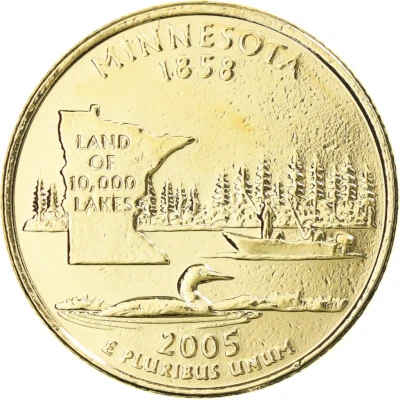 [#369460] Coin, United States, Minnesota, Quarter, 2005, U.S. Mint, Denver, gol, - Image 1 of 2