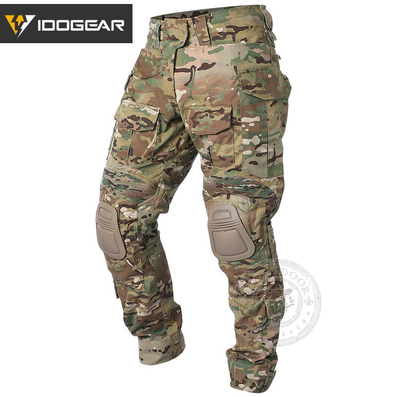 IDOGEAR G3 Combat Pants with Knee Pads Multicam Pants Paintball Trousers Airsoft