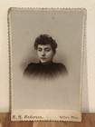 Cabinet Photo Of Besse Grissinger Of Hallock Mn In Black Ruffled Dress Signed