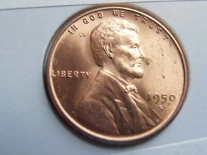 1950 S Lincoln Cent, Uncirculated (50S4C6) - Picture 1 of 4