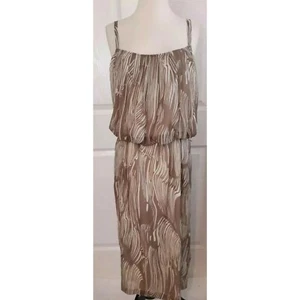 Kenneth Cole Kleid Größe 10 Large Tier Camel Print Sexy Blouson MANGEL - Bild 1 von 8