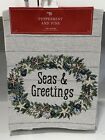 Table Runner Christmas Wreath Tapestry 13X72 Seas And Greeting Nautical Beach