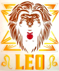 Leo Lion Iron on Patches Heat Transfer For T-Shirt Clothing Decal 8in x 9in - Picture 1 of 1