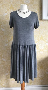 Second Female - Marl Grey Jersey Loose Fitting “Sugar Peplum” Dress - Size L 12 - Picture 1 of 5