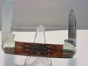 CASE XX #62131 Red Bone 2 Blade Canoe 1 Dot Pocket Knife Pocketknife No Box - Picture 1 of 19