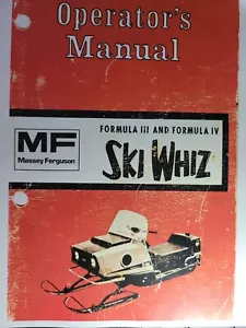 Massey Ferguson Fórmula III IV Ski Whiz moto de nieve 1971 manual del propietario - Imagen 1 de 3