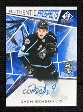 2021-22 Upper Deck SP Game Used CHL Edition Blue Auto Zach Benson #58