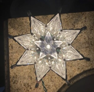 Vintage 90er beleuchteter silberner Weihnachtsstern Baumspitze Deko Weihnachtsdeko - Bild 1 von 5