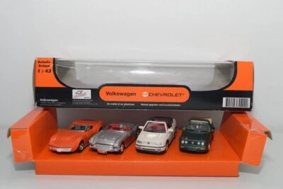 B14 1:43 NEWRAY NEW RAY CHEVROLET CORVETTE VW VOLKSWAGEN GOLF SET REGALO NUOV... - Immagine 1 di 4