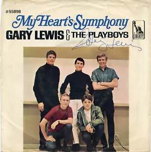 GARY LEWIS Signed 1966 Picture Sleeve MY HEART'S SYMPHONY Guarante Authentic KOA - Picture 1 of 1