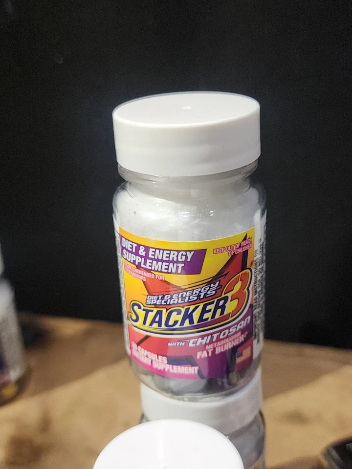 3 botellas de suplementos dietéticos Energy Boost de 20 quilates apilador 3 con quitosano 60 píldoras EE. UU. Foto 1 de 1