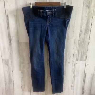 Old Navy Maternity Denim Jeans Womens 4 Regular Skinny Side Panel Low Rise Dark - Image 1 of 4