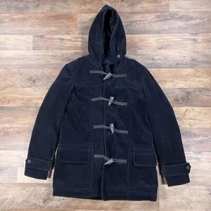 Lauren Ralph Lauren Coat Womens Small Black Corduroy Quilt Lined Hooded Jacket - Picture 1 of 11