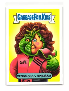 Venomous Venessa 2018 Garbage Pail Kids V TV Jane Badler Lizard Visitor Sticker - Picture 1 of 2