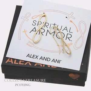 Authentischer Alex und Ani Edelmetall Infinity (14kt GP) Ohrring - Bild 1 von 1