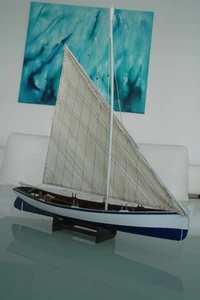 Fischerboot mit Segel Kutter Boot Maritim Schiff 61 cm lang Dekoration Neu No.54 - Bild 1 von 9
